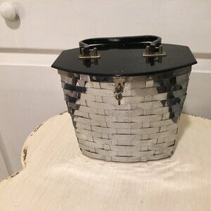VTG Women's 50s 60s Silver Tone Woven Metal Basket Hand Bag Dorset Rex 5th AVE
